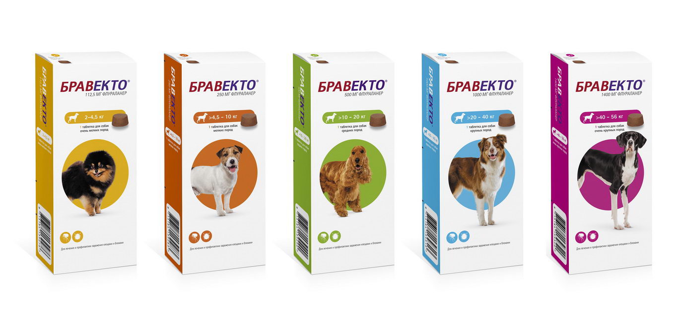 БРАВЕКТО (Bravecto) Жевательная таблетка для защиты собак от клещей и блох (250 мг/4,5-10 кг) MSD (Флураланер) - фото2