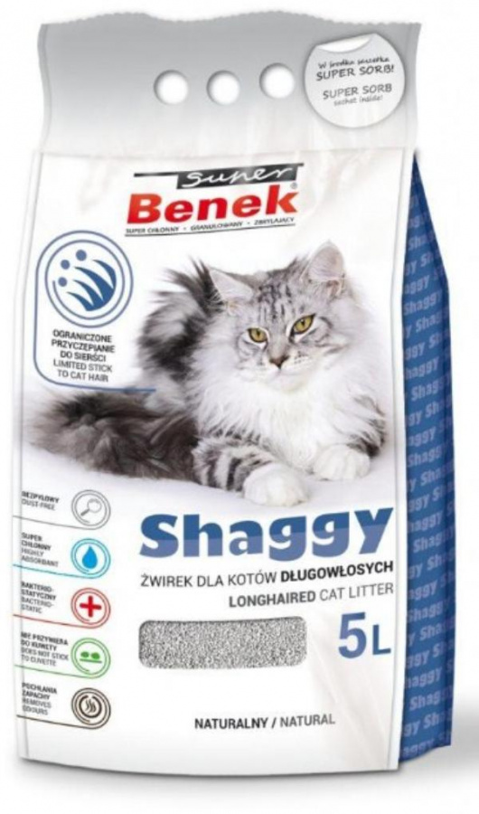 S.BENEK Shaggy (5 л) Супер Бенек для длинношерстных кошек - фото