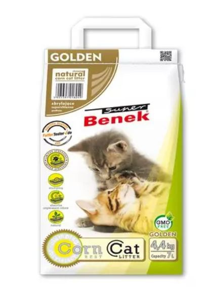S.BENEK Corn Cat Golden (7 л) Наполнитель кукурузный комкующийся гранулированный - фото2
