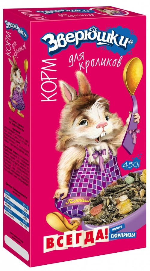 ЗВЕРЮШКИ Корм для кроликов (450 г) Зоомир - фото