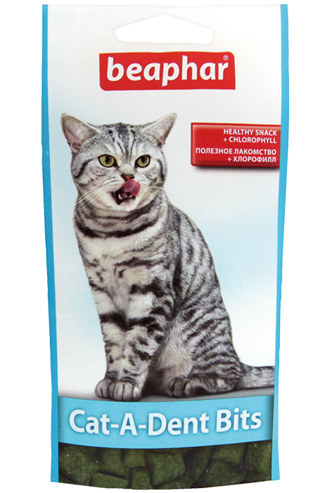 BEAPHAR Cat-A-Dent Bits (35 г) Подушечки для кошек, для очищения зубов - фото