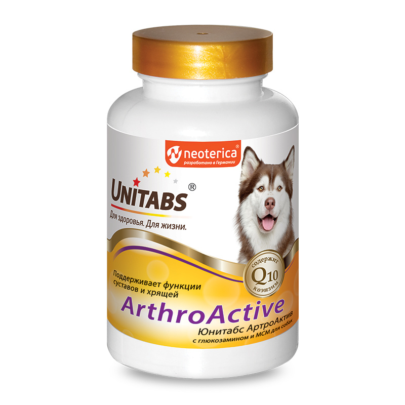 ЮНИТАБС (UNITABS) ArthroActive с глюкозамином и МСM для собак (100 табл) Экопром-Neoterica - фото