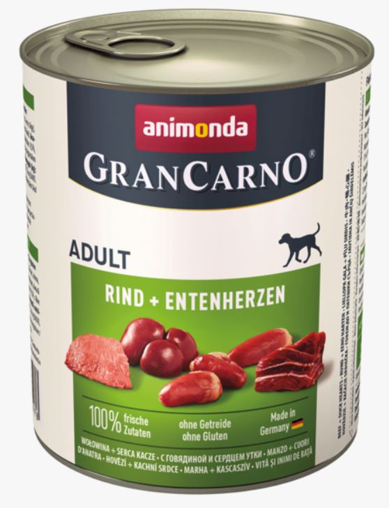 ANIMONDA GRAN CARNO ADULT (800 г) Говядина и сердце утки, для взрослых собак - фото