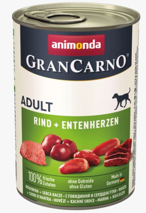 ANIMONDA GRAN CARNO ADULT (400 г) Говядина и сердце утки, для взрослых собак - фото