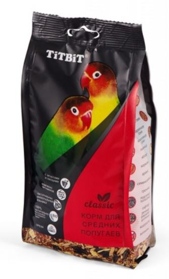 TiTBiT Classic Корм для средних попугаев (500 г) - фото
