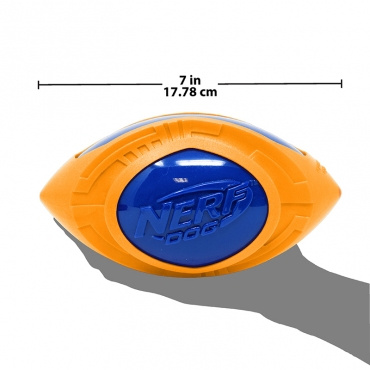 NERF Мяч для регби из термопластичной резины (18 см, серия МЕГАТОН, синий/оранжевый) - фото2