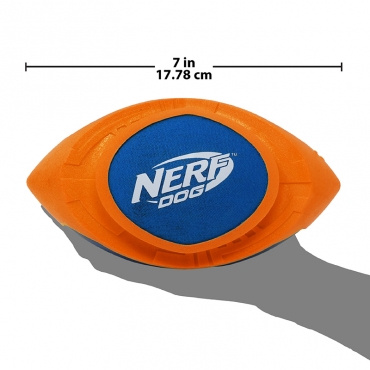 NERF Мяч для регби из вспененной резины и нейлона (18 см, серия МЕГАТОН, синий/оранжевый) - фото3