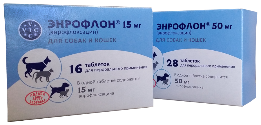 ЭНРОФЛОН (Энрофлоксацин) 50 мг таблетки (28 шт) Vic - фото2
