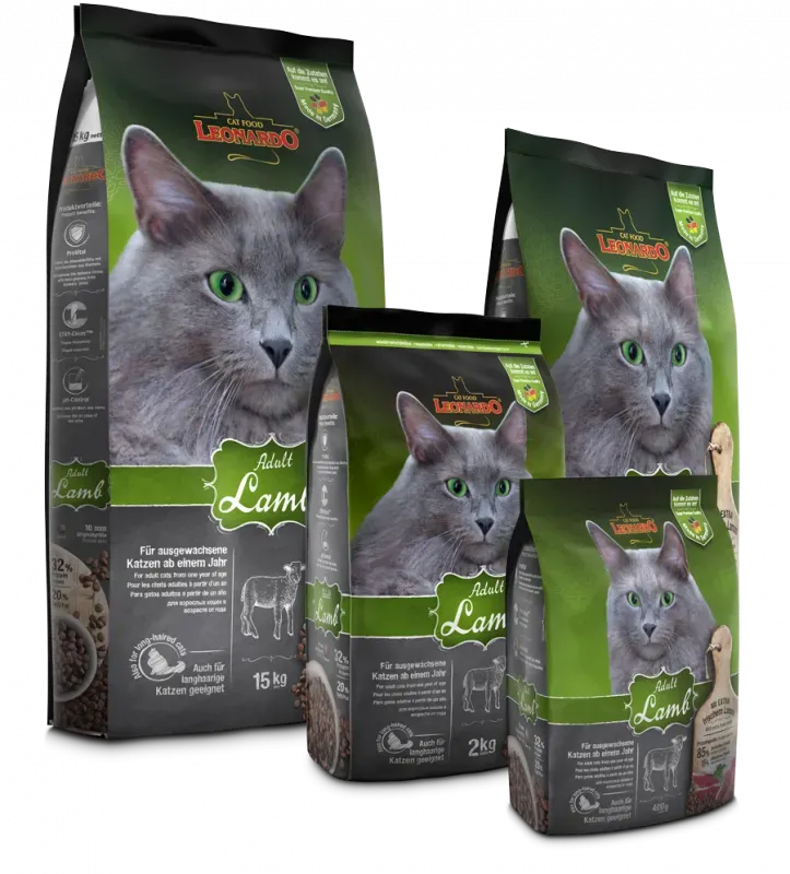 LEONARDO ADULT LAMB (0,5 кг на развес) с ягненком для взрослых кошек  - фото2