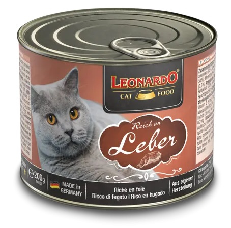LEONARDO RICH IN LIVER (200 г) с печенью, для взрослых кошек  - фото
