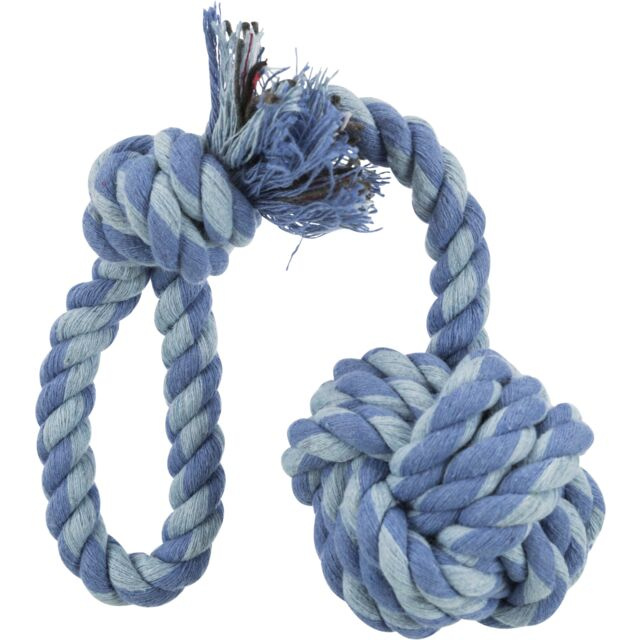 TRIXIE Denta Fun Playing Rope with Woven-in Ball Верёвка узлом и кручёным мячом (50 см) - фото