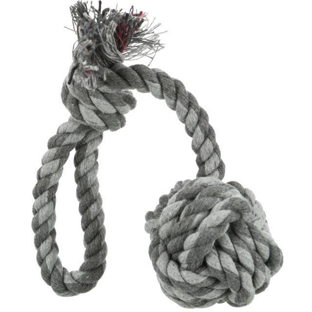 TRIXIE Denta Fun Playing Rope with Woven-in Ball Верёвка узлом и кручёным мячом (50 см) - фото3