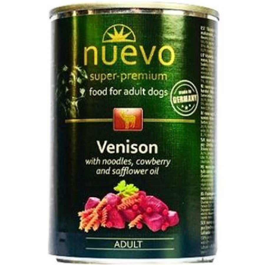 NUEVO Dog Adult Venison & Noodles & Cowberry (400 г)  с олениной, лапшой и брусникой для взр. собак - фото2