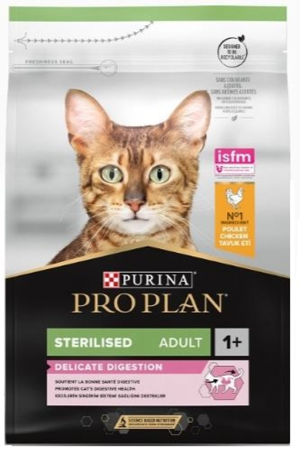 PRO PLAN STERILISED (3 кг) с курицей для стерилизованных кошек с чувствительным пищеварением - фото2