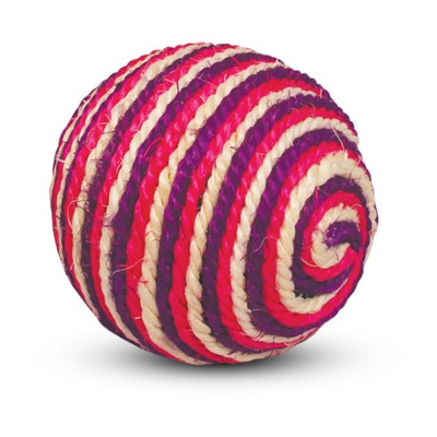 TRIOL Мяч - когтеточка для кошек, из сезаля (трёхцветный)  - фото