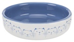 TRIXIE Миска керамическая для плоскомордых кошек, голубая (300 мл) - фото