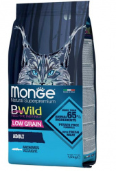 MONGE BWILD LG Adult Anchovies (10 кг) низкозерновой с анчоусами для взр. кошек всех пород - фото