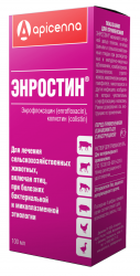 ЭНРОСТИН (Энрофлоксацин 10% + колистин) Пероральный раствор (100 мл) Api - фото