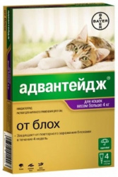 АДВАНТЕЙДЖ 80 (Имидаклоприд) Капли на холку для кошек массой до 8 кг (1 пипетка х 0,8 мл) Bayer-Elanco - фото