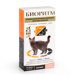 БИОРИТМ для кошек со вкусом морепродуктов (48 табл.) Veda - фото
