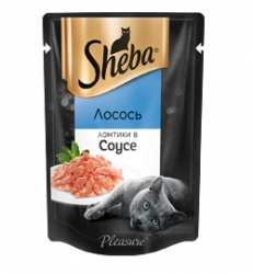 SHEBA® Pleasure (75 г) лосось, ломтики в соусе - фото