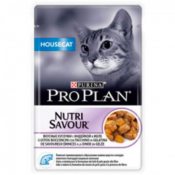 Pro Plan Nutrisavour Housecat (пауч 85 г) кусочки с индейкой в желе - фото