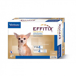ЭФФИТИКС EFFITIX капли на холку для собак 1,5 - 4 кг (1 пипетка) Virbac (Перметрин 44,88% + фипронил 6,01%)  - фото