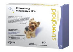 СТРОНГХОЛД STRONGHOLD 12% для собак весом 2,6 - 5,0 кг (1 пипетка - 0,25 мл/30 мг) Zoetis (Селамектин) - фото