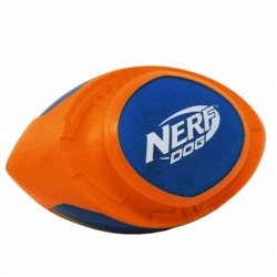 NERF Мяч для регби из вспененной резины и нейлона (18 см, серия МЕГАТОН, синий/оранжевый) - фото