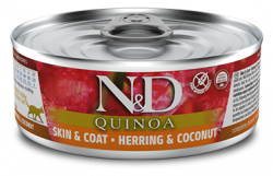 FARMINA  Quinoa Skin & Coat Herring and Coconut (80 г) сельдь и кокос для взр. кошек - фото