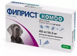 ФИПРИСТ КОМБО для собак 40-60 кг (1 пипетка х 4,02 мл) KRKA (Фипронил 10% + S-метопрен 9%)  - фото