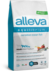 ALLEVA EQUILIBRIUM SENSITIVE OCEAN FISH ADULT MINI/MEDIUM (2 кг) с рыбой для взр. собак мелких и средних пород SALE 20% срок годности 30.05.2024 - фото