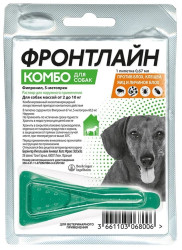 ФРОНТЛАЙН Комбо S для собак 2-10 кг (1 пипетка) Merial - Boehringer (Фипронил 10% + S-метопрен 9%) - фото