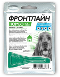 ФРОНТЛАЙН Комбо M для собак 10-20 кг (1 пипетка) Merial - Boehringer (Фипронил 10% + S-метопрен 9%) - фото