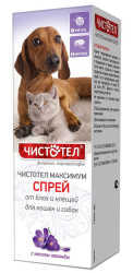 ЧИСТОТЕЛ Максимум (фипронил 0,4% + пирипроксифен 0,2%) Спрей для кошек и собак (100 мл) Экопром - фото