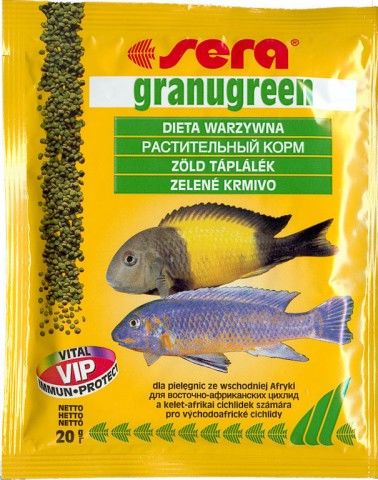 SERA Granugreen (саше 20 г) корм для растительноядных цихлид - фото2