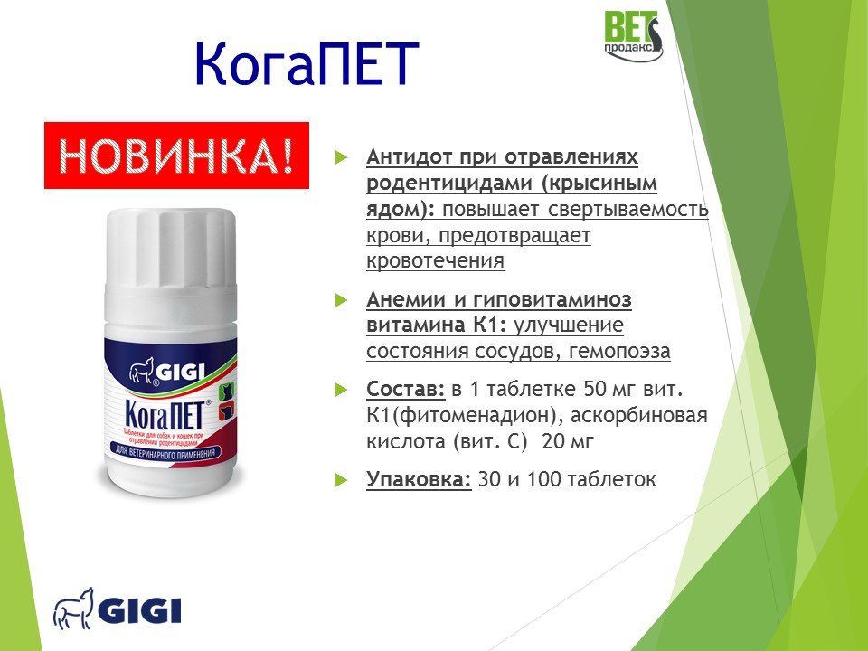 КОГАПЕТ (COGAPET) таблетки (расфасовка 10 шт) GiGi (Витамин К1 фитаменадион + витамин С) - фото2