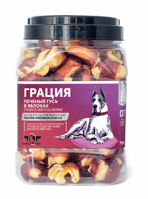 GREEN QZIN ГРАЦИЯ Сушеное гусиное мясо на яблоке, 1 шт - фото2