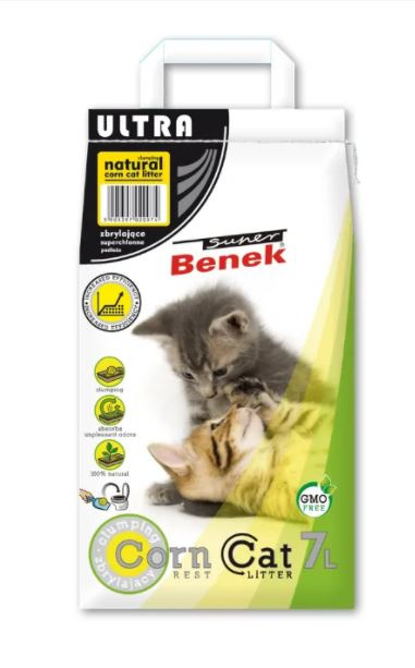 S.BENEK Corn Cat Ultra Natural (7 л) Наполнитель кукурузный комкующийся Ultra, неароматизированный - фото2