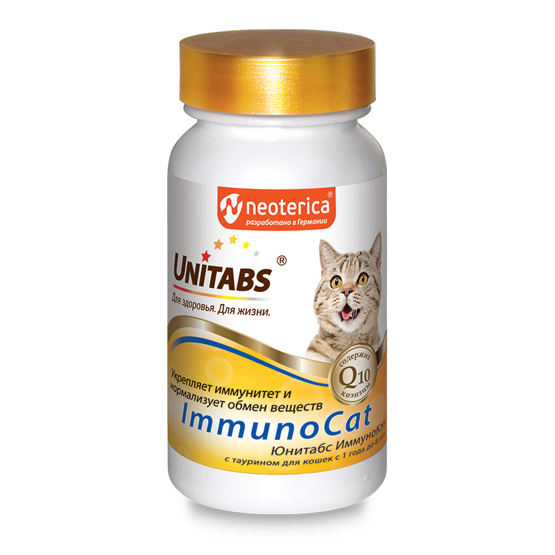 ЮНИТАБС (UNITABS) ImmunoCat с таурином для кошек (120 таб.) Экопром-Neoterica - фото