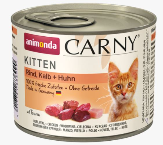 ANIMONDA CARNY® Kitten (200 г) с говядиной, телятиной и курицей для котят - фото