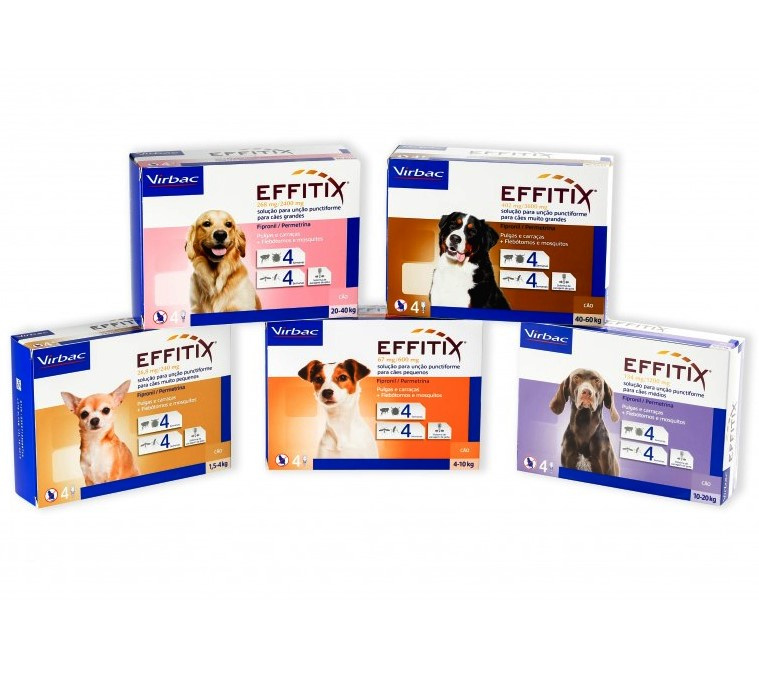 ЭФФИТИКС EFFITIX капли на холку для собак 1,5 - 4 кг (1 пипетка) Virbac (Перметрин 44,88% + фипронил 6,01%)  - фото2
