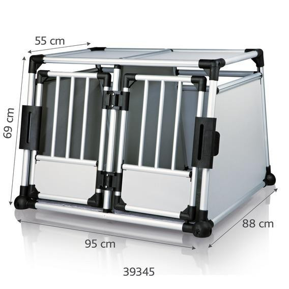 TRIXIE Transport Box Double, Aluminium Транспортировочный бокс двойной (93 х 64 х 88 см) - фото2