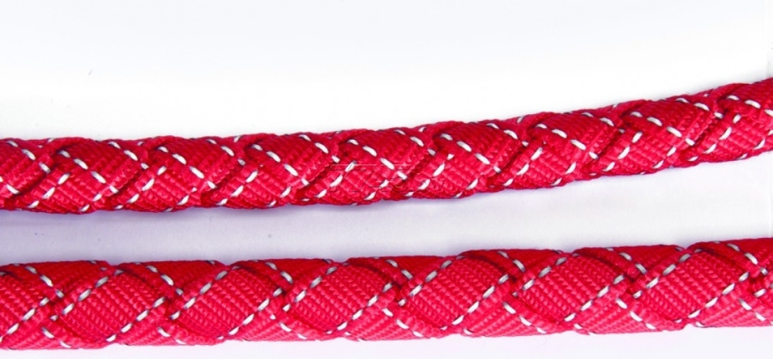 CAMON Поводок-удавка плетеный светоотражающий (красный, 15 мм x 150 см) - фото2
