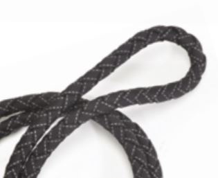 CAMON Поводок-удавка плетеный светоотражающий (черный, 15 мм x 150 см) - фото2