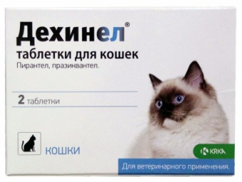 ДЕХИНЕЛ Антигельминтик для кошек (1 табл) KRKA (Пирантел 230 мг + празиквантел 20 мг) - фото2