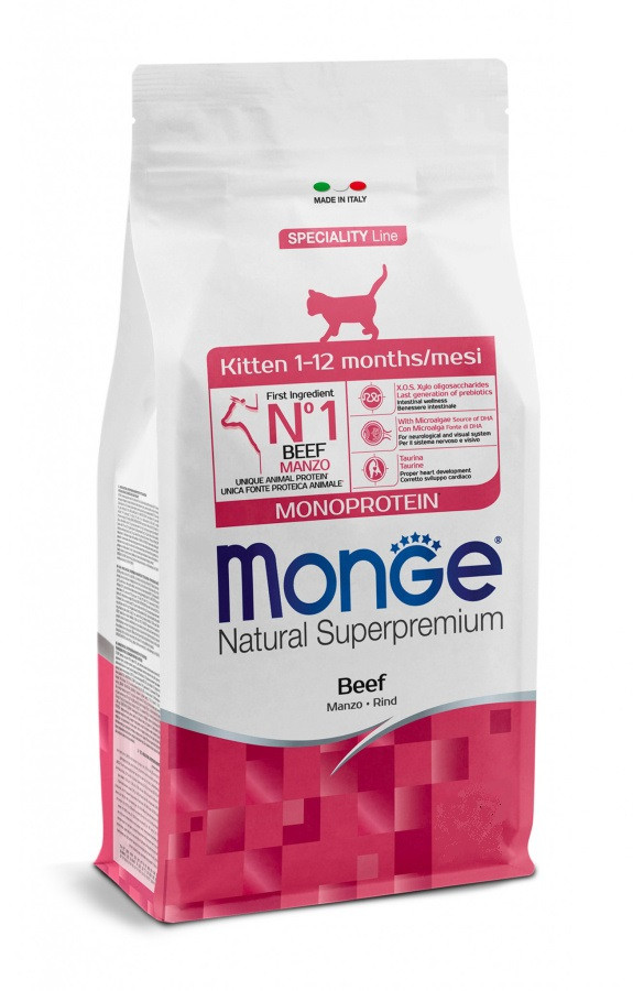 MONGE CAT MONOPROTEIN Kitten Beef (400 г) с говядиной для котят - фото