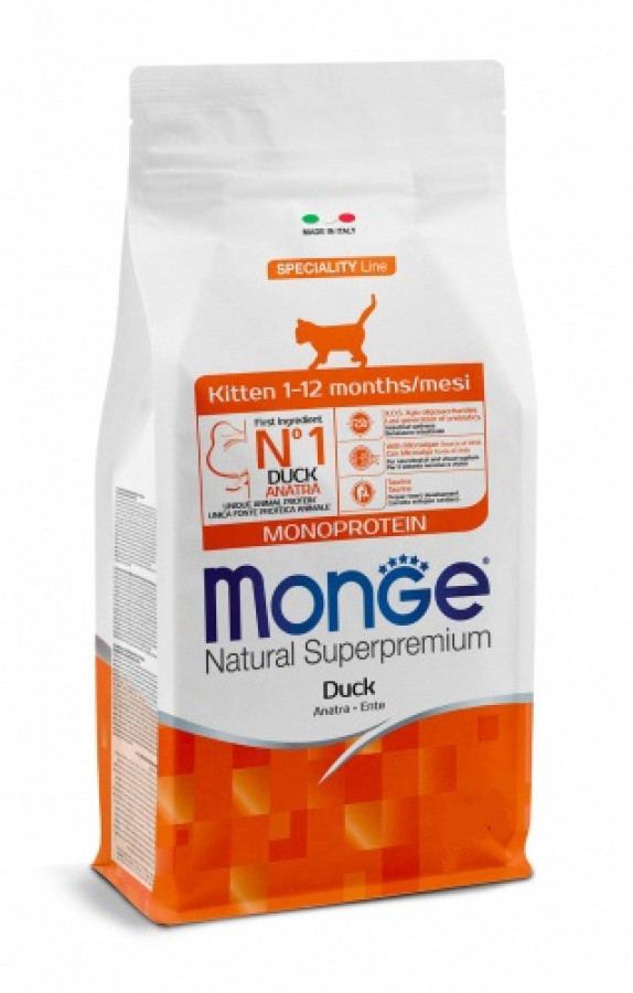 MONGE CAT MONOPROTEIN Kitten Duck (400 г) с уткой для котят - фото