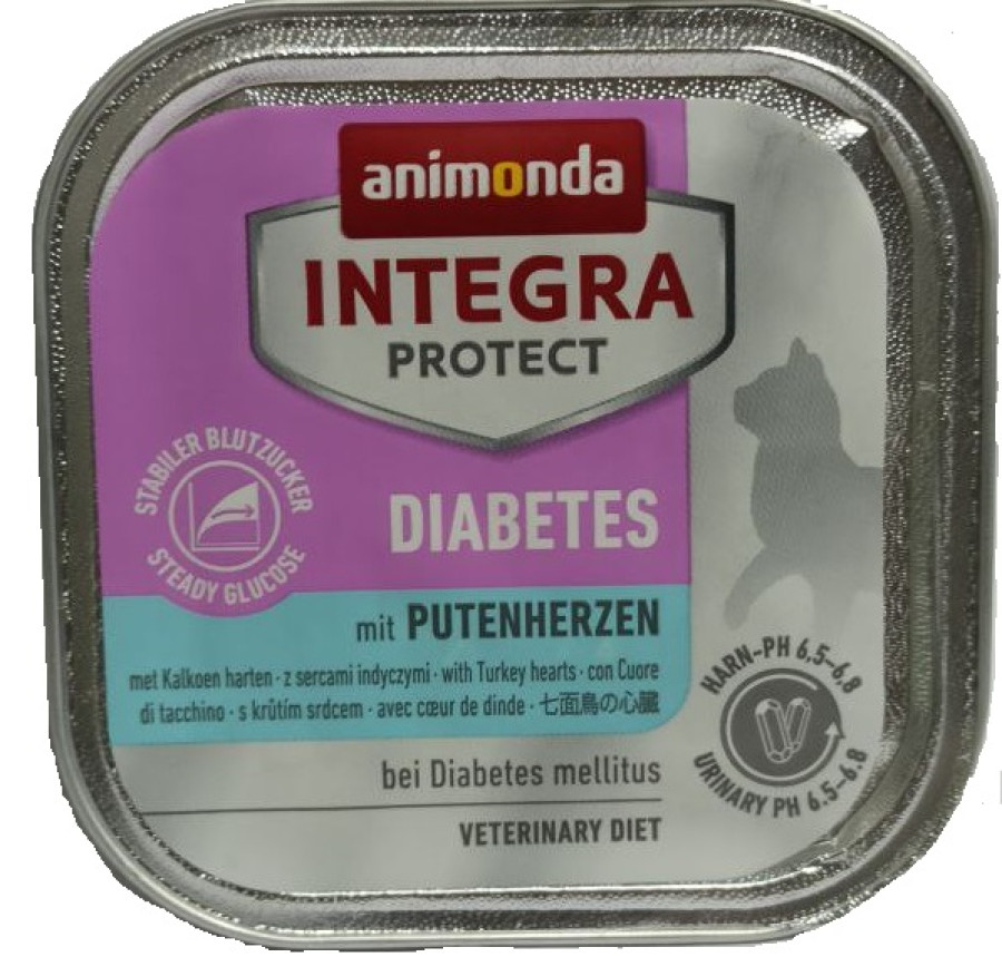 ANIMONDA INTEGRA Protect Cat Diabetes (100 г) для кошек с диабетом, с сердцем индейки - фото2