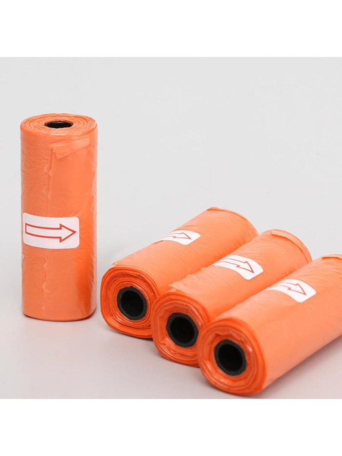 ПИЖОН Сменные пакеты для контейнера (4 рулона по 15 шт, оранжевые) - фото2